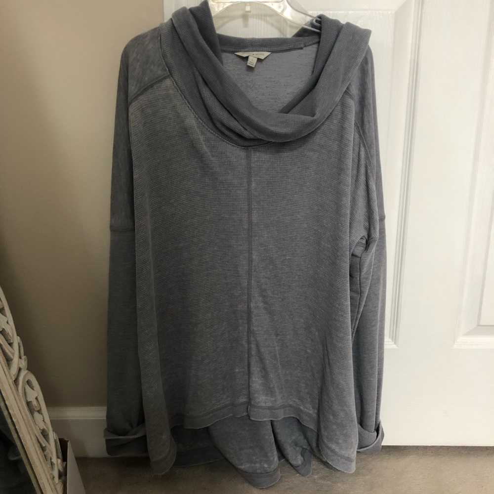 Lucky Brand grey cowl neck sweater
